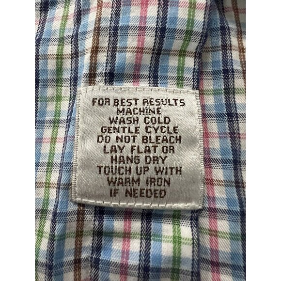 Peter Millar Shirt Men Size Large Blue/Green/Pink Cotton Button Down Preppy City - Picture 6 of 13